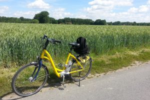 畑と自転車