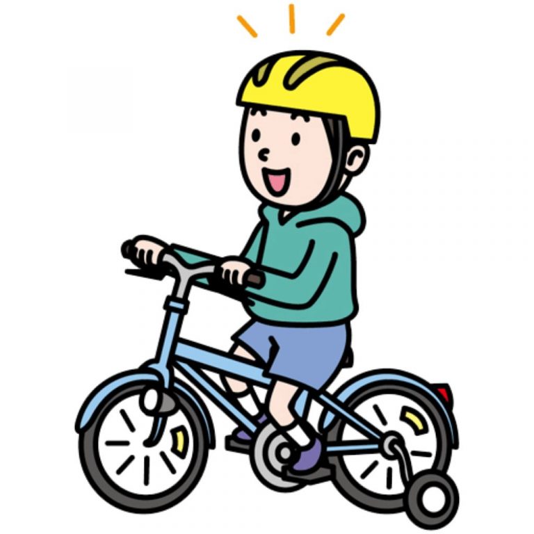 自転車 傘 イラスト